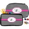 Houndstooth w/Pink Accent Pencil / School Supplies Bags Small and Medium