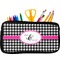 Houndstooth w/Pink Accent Pencil / School Supplies Bags - Small