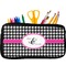 Houndstooth w/Pink Accent Neoprene Pencil Case (Personalized)