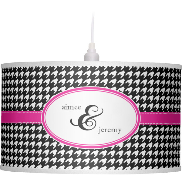 Houndstooth w/Pink Accent Pendant Lamp Shade