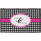 Houndstooth w/Pink Accent Door Mat - 60"x36" (Personalized)