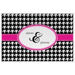 Houndstooth w/Pink Accent Laminated Placemat w/ Couple's Names