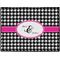 Houndstooth w/Pink Accent Door Mat (Personalized)