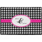 Houndstooth w/Pink Accent Personalized Door Mat - 36x24 (APPROVAL)
