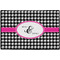 Houndstooth w/Pink Accent Door Mat - 36"x24" (Personalized)