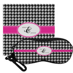 Houndstooth w/Pink Accent Eyeglass Case & Cloth (Personalized)
