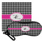 Houndstooth w/Pink Accent Personalized Eyeglass Case & Cloth