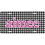 Houndstooth w/Pink Accent Front License Plate (Personalized)