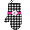 Houndstooth w/Pink Accent Personalized Oven Mitt - Left