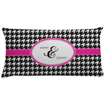 Houndstooth w/Pink Accent Pillow Case - King (Personalized)