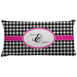 Houndstooth w/Pink Accent Pillow Case (Personalized)