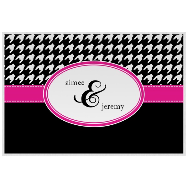 Houndstooth w/Pink Accent Personalized Placemat (Back)