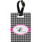 Houndstooth w/Pink Accent Personalized Rectangular Luggage Tag