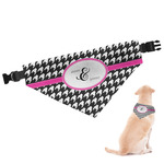 Houndstooth w/Pink Accent Dog Bandana - Small (Personalized)