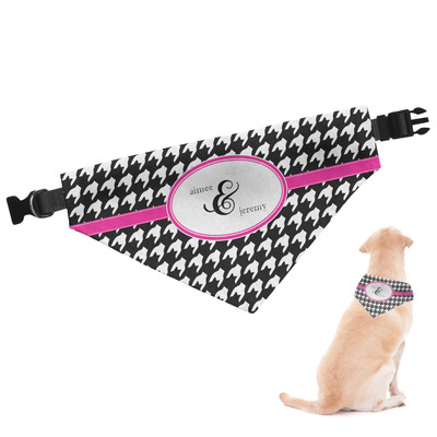 Houndstooth w/Pink Accent Dog Bandana (Personalized)