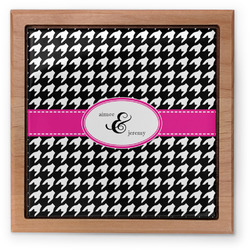 Houndstooth w/Pink Accent Pet Urn w/ Couple's Names
