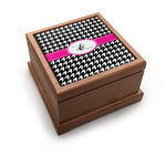 Houndstooth w/Pink Accent Pet Urn w/ Couple's Names