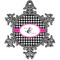 Houndstooth w/Pink Accent Pewter Ornament - Front