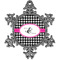 Houndstooth w/Pink Accent Vintage Snowflake Ornament (Personalized)