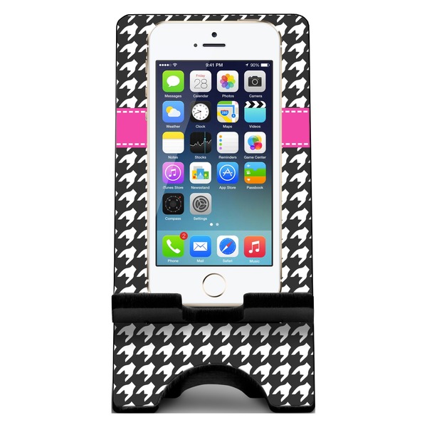 Houndstooth w/Pink Accent Phone Stand w/ Phone
