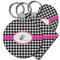 Houndstooth w/Pink Accent Plastic Keychains