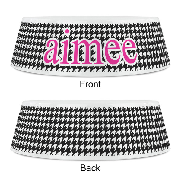 Houndstooth w/Pink Accent Plastic Pet Bowls - Small - APPROVAL