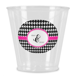 Houndstooth w/Pink Accent Plastic Shot Glass (Personalized)