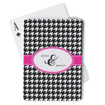 Houndstooth w/Pink Accent Playing Cards (Personalized)