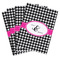 Houndstooth w/Pink Accent Playing Cards - Hand Back View
