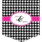 Houndstooth w/Pink Accent Iron On Faux Pocket (Personalized)
