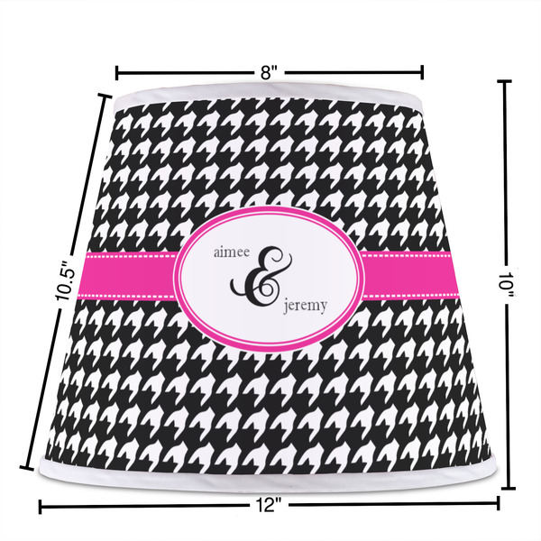 Houndstooth w/Pink Accent Poly Film Empire Lampshade - Dimensions