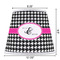 Houndstooth w/Pink Accent Poly Film Empire Lampshade - Dimensions