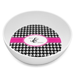Houndstooth w/Pink Accent Melamine Bowl - 8 oz (Personalized)
