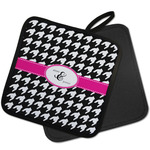 Houndstooth w/Pink Accent Pot Holder w/ Couple's Names
