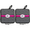 Houndstooth w/Pink Accent Pot Holders - Set of 2 APPROVAL