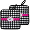 Houndstooth w/Pink Accent Pot Holders - Set of 2 MAIN