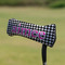 Houndstooth w/Pink Accent Putter Cover - On Putter