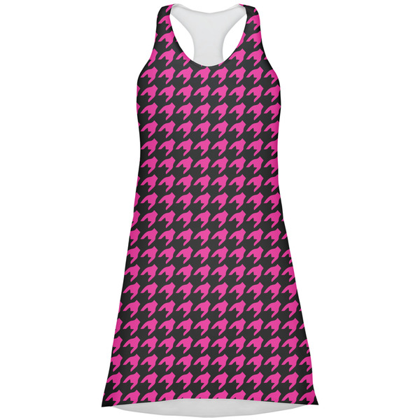 Custom Houndstooth w/Pink Accent Racerback Dress - 2X Large