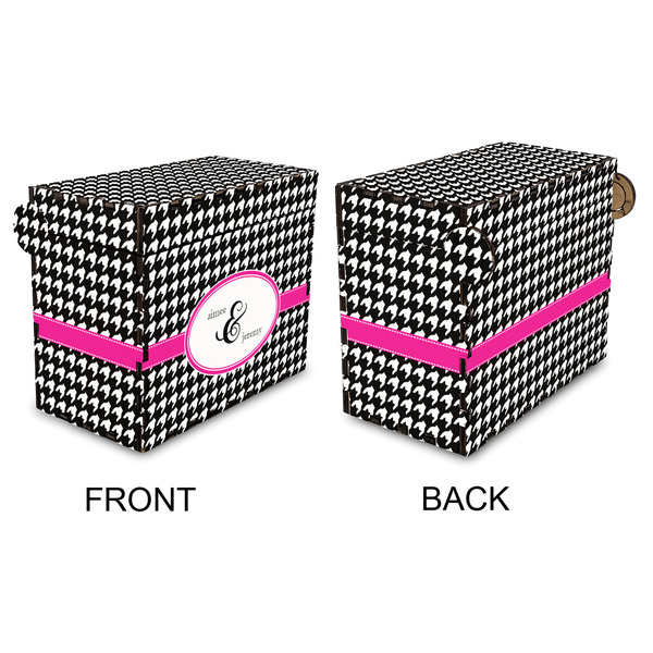 Houndstooth w/Pink Accent Recipe Box - Full Color - Approval