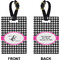 Houndstooth w/Pink Accent Rectangle Luggage Tag (Front + Back)