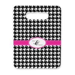 Houndstooth w/Pink Accent Rectangular Trivet with Handle (Personalized)