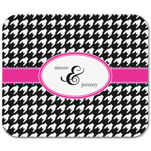 Houndstooth w/Pink Accent Rectangular Mouse Pad - APPROVAL