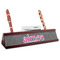Houndstooth w/Pink Accent Red Mahogany Nameplates with Business Card Holder - Angle