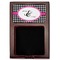 Houndstooth w/Pink Accent Red Mahogany Sticky Note Holder - Flat