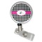 Houndstooth w/Pink Accent Retractable Badge Reel - Flat