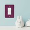 Houndstooth w/Pink Accent Rocker Light Switch Covers - Single - IN CONTEXT
