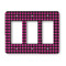 Houndstooth w/Pink Accent Rocker Light Switch Covers - Triple - MAIN