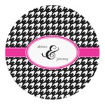 Houndstooth w/Pink Accent Round Decal - Small (Personalized)