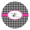 Houndstooth w/Pink Accent Round Decal