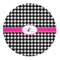 Houndstooth w/Pink Accent 5' Round Indoor Area Rug (Personalized)